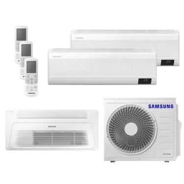 Imagem de Ar Condicionado Multi Tri Split HW e K7 Samsung Wind Free 28000 BTU (2x1200+1x24000) Quente e Frio Inverter R410 220V (AJ080AXJ4KH/AZ)