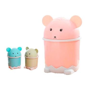 Imagem de Multiuso Mini Lixeira Mesa Urso Quarto Lata Lixo Organizador Infantil 
