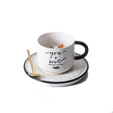 Imagem de Xícara You + Me 220ml Coffee With Cat – Caneca Fofa para Café ou Chá | Presente para Cat Lovers | Cerâmica Premium