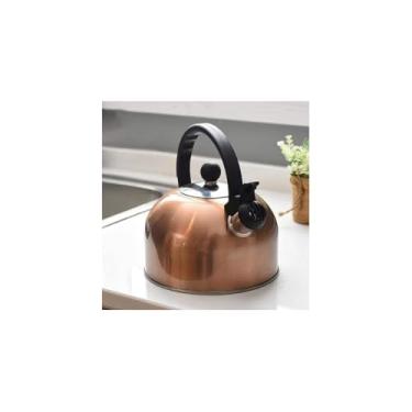 Imagem de Crown Gold Chaleira Inox Com Apito, 3 Litros, Gold, Aço Inox e Plástico, Design Moderno, Para Fogão à Gás, Elétrico e Indução