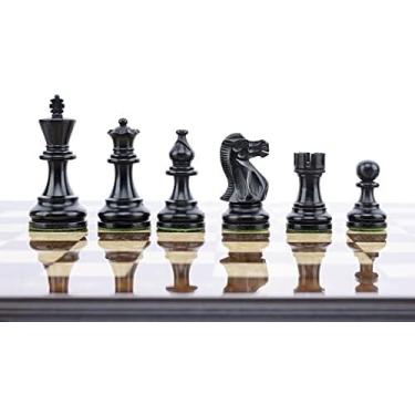 Imagem de Staunton Classic Wooden Chess Pieces-Chessmen Weighted,Felted King Collector Edition Premium (3.75 American B)