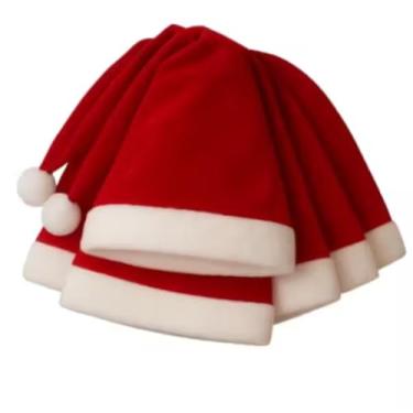Imagem de Kit 5 Gorro Papai Noel Natal Feltro Festa Família Decoração Natalina