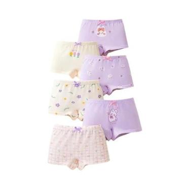 Imagem de Calcinhas De Algodão Macio Para Meninas, Pacote Com 6, Cuecas Laváveis