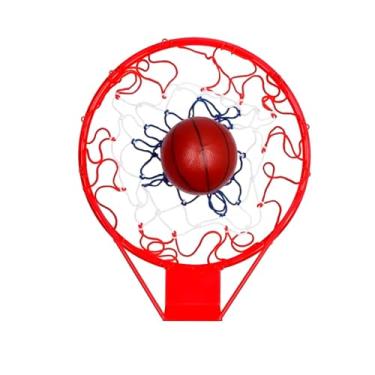 Imagem de Kit Tabela de Basquete com Aro 30cm, Bola 15cm, Rede de Nylon, Bomba de Ar, Montagem em Porta ou Parede, Material Ferro e Plástico, para Crianças +3 Anos e Adultos