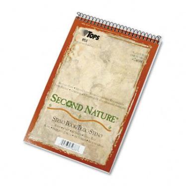 Imagem de Tops Second Nature Spiral Reporter/Steno Book, Gregg, 6 X 9, Branco, 80 Folhas