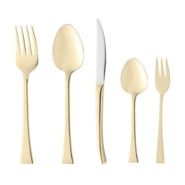 Imagem de Faqueiro 30 Peças de Aço Inox Berna Dourado - Wolff