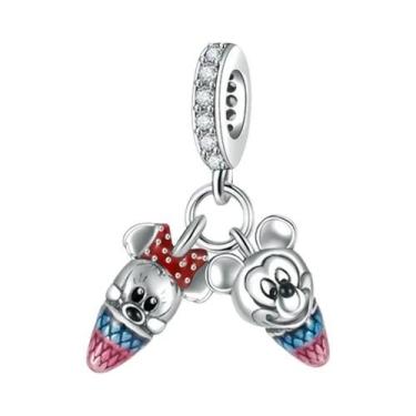 Imagem de Pingente Charm De Pirulito Arco-Íris Snoopy E Winnie the Pooh Em Prata