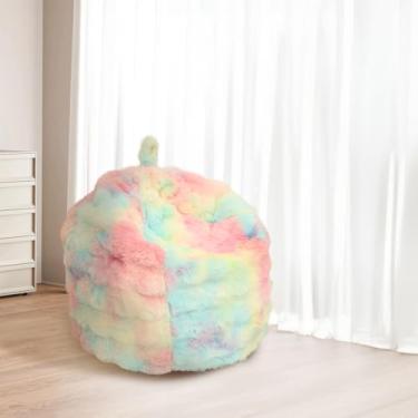 Imagem de Capa de cadeira de pufe de pele sintética de coelho (sem enchimento) Capa de pufe confortável de pele sintética fofa para organizar brinquedos de pelúcia ou saco de feijão bolha têxtil decoração de