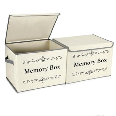 Imagem de LemonRoad 2 peças de caixa de memória para lembranças de idosos, caixa de armazenamento decorativa com tampas para casamentos, viagens, aniversário, aniversário, marcos, presente, entes queridos