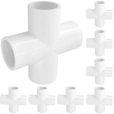 Imagem de Conectores de móveis de armação de estufa resistentes de montagem em PVC cruzado de 1,9 cm (pacote com 8)