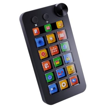 Imagem de TreasLin VSDinside Stream Controller Deck com 18 teclas macro personalizáveis para acionar ações no OBS Twitch YouTube para criadores de conteúdo Stream Dock compatível com teclado macro preto PC e