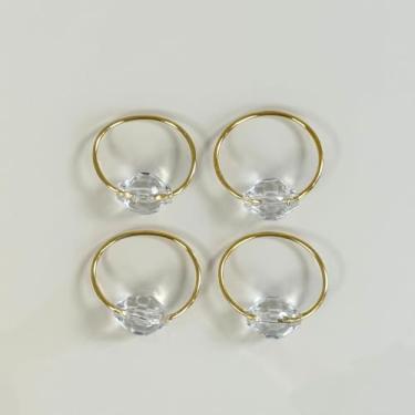 Imagem de Kit 4 Pçs Anel para Guardanapo 4 Lugares Cristalino 4x3cm Argola Dourada