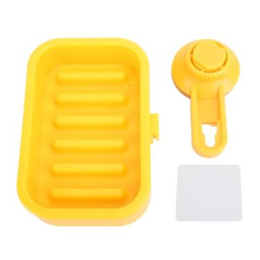 Imagem de CUOFYUNL Sucção Saboneteira Capacidade de carga 3KG Autodrenante Sem perfuração Suporte removível de sucção montado na parede Sabão para cozinha Banheiro (Amarela)
