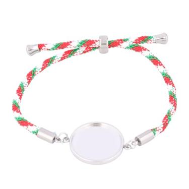 Imagem de Reidgaller 5 peças de pulseira de corda de Natal de aço inoxidável com base em branco serve para pulseiras cabochão de 20 mm bandejas para fazer joias