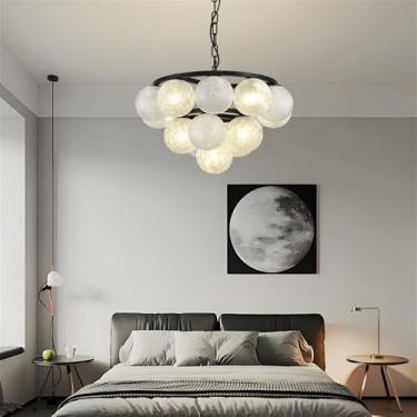 Imagem de OUFULA Lustre Moderno LED Moda Arte Sala de Estar Restaurante Quarto Villa Hotel Balcão Escadas Café Bar Lâmpada Pendente (F C D44CM)