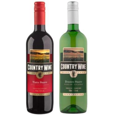 Imagem de Kit 2 Vinho Aurora Country Wine Suave Tinto e Branco 750ml