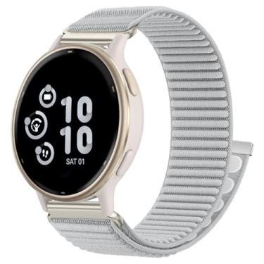 Imagem de Pulseira de relógio de 20 mm compatível com Garmin Vivoactive 6/Vivoactive 5/3/3 Music Watch, pulseiras esportivas de nylon macio respirável para Garmin Venu Sq 2/Forerunner 55/165/245/645