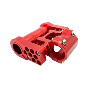 Imagem de Mesa de guidão ajustável de ângulo variável para bicicleta dobrável, 25,4 mm, em liga de alumínio CNC, compatível com guidões de bicicletas Brompton.(25.4mm Red)