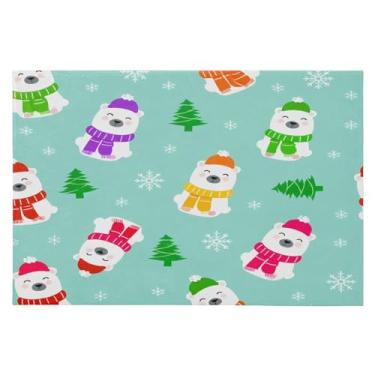 Imagem de Wassud Lindo boneco de neve tapete de porta 61 x 89 cm, tapete antiderrapante lavável com suporte de borracha, tapete macio e macio para sala de estar, quarto, entrada, entrada