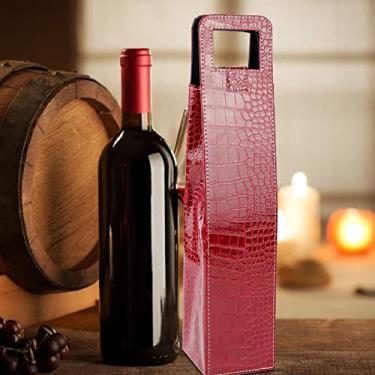 Imagem de Generic Sacola de Vinho Puro Porta Cerveja Portátil Saco de Presente de Vinho Forte e Durável para Viajantes (crocodilo vermelho)