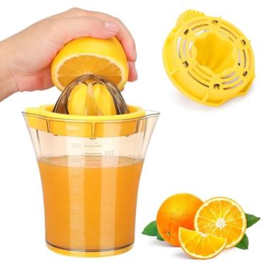 Imagem de Espremedor manual de frutas cítricas – Espremedor portátil de limão e laranja com tigela de 590 ml e 2 bicos – Espremedor de frutas para suco fresco