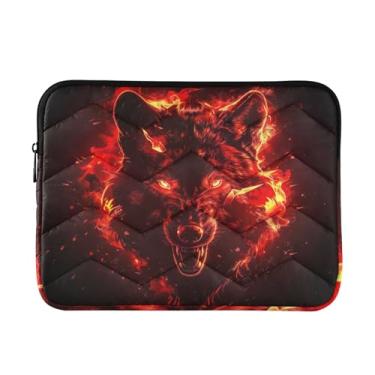 Imagem de Fiery Wolf – Bolsa para laptop fina, leve, durável, trabalho, viagem, tablet, bolsa para laptop para mulheres, de 13 a 14 polegadas