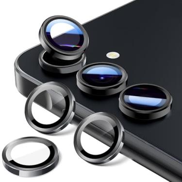 Imagem de Luchantle (2 conjuntos para Samsung Galaxy S26 Plus 5G protetor de lente de câmera, vidro temperado 9H, acessórios de decoração de anel de metal [bandeja de instalação de 1 passo] (preto)