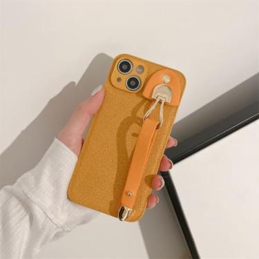 Imagem de IRTGFG Capa de couro luxuosa com alça de pulso e textura para iPhone 16 Pro Max, capa traseira à prova de choque (para iPhone 16 Pro Max/6)