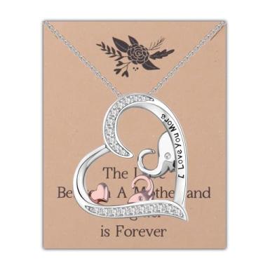 Imagem de BEKECH Colar Elefante Mãe Filha Forever Love Joias Presente para Mamãe Filha Presentes, One_Size, Cobre, Cobre