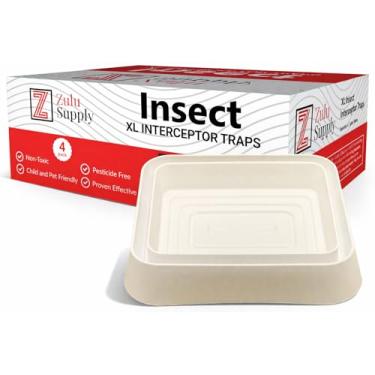 Imagem de Zulu Supply Interceptores de percevejos de cama, armadilhas, pacote com 4, branco, monitor de percevejos, detector de insetos para pernas de cama ou móveis (GG branco pacote com 4)