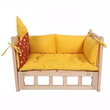 Imagem de Cama para gatos, cama calmante para gatos, cama de cachorro, cama de madeira para animais de estimação, adequada para cães e gatos de tamanho pequeno a médio, comprimento da cama 104 polegadas (Cor