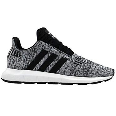 Imagem de adidas Originals Tênis infantil unissex Swift Run, Branco/Preto/Preto, 13 Big Kid