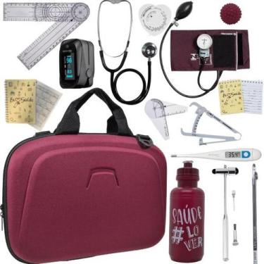 Imagem de Kit Maleta Fisioterapia Lisa Goniômetro Pequeno Grande Martelo Buck Ad