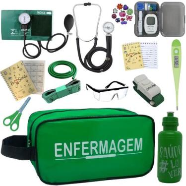Imagem de Kit Enfermagem Aparelho Pressao Esteto Medidor Glicose Multi Premium, 
