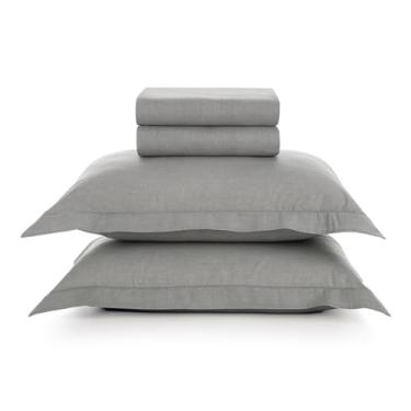 Imagem de Karsten, Kit Jogo De Lençol Karsten 4 Peças Cama King Tesso 100% Algodão Cor:Cinza