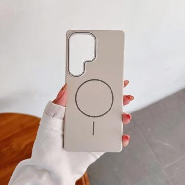 Imagem de Capa magnética fina e fosca de luxo para Samsung Galaxy S25 Plus S24 S23 S22 S21 Note 20 (Para S25 Plus/Branco Dolomita)