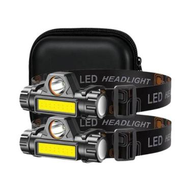 Imagem de Lanterna De Cabeça Recarregável COB LED USB Potente Magnética À Prova 