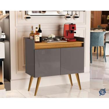 Imagem de Aparador Buffet Sala 2 Portas Luxo Prime Onix / Madeirado - MJM Casa d