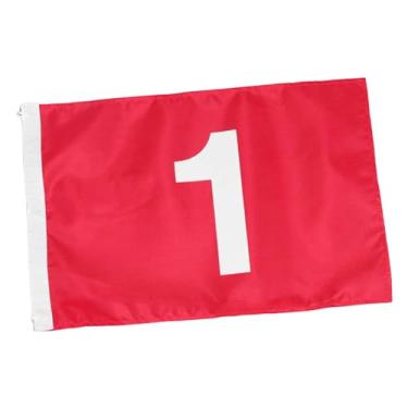 Imagem de Generic Bandeira de golfe vermelha de 49 x 32 cm (19,3 x 12,6 polegadas) para treinamento em clubes de campo e para golfistas ao ar livre, 1