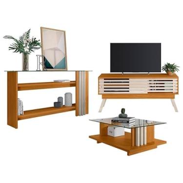 Imagem de Rack Bancada com Aparador e Mesa de Centro Frizz 1.5 Cinamomo Off White – Madetec