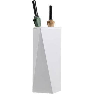 Imagem de Suporte Para Guarda-chuva Moderno De Grande Capacidade, Suporte Retangular De Metal De Fácil Drenagem, Organizador De Prateleira De Guarda-chuva Para Guarda-chuva Longo E Curto, White