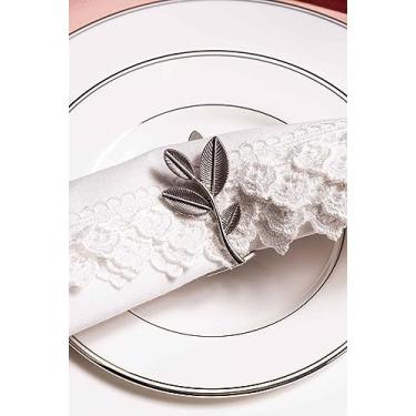 Imagem de Kit 4 Porta Guardanapo De Mesa Floral Zinco Prateado Rafimex