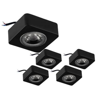 Imagem de Spot Led Sobrepor 5w Quadrado Luz Amarela 3000k Branca Quente - Ideal Para Muros Corredores Fachada Salas Quartos Escritorios (5, Preto)
