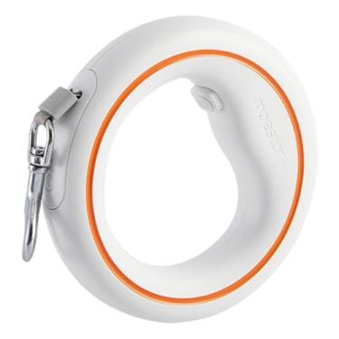 Imagem de IEUDNS Guia retrátil para cães, guia retrátil prática e ergonômica para animais de estimação, corda de tração para cães, Branco Laranja