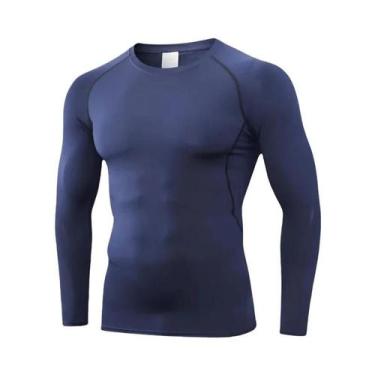 Imagem de Camiseta De Compressão De Manga Longa Para Homens, Rápido Secagem, Fit
