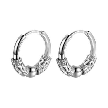 Imagem de Brincos De Argola Góticos Masculinos Com Caveira, Hipoalergênicos, Joi