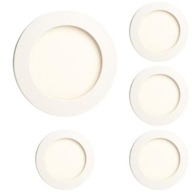 Imagem de Kit 5 Painel LED Luminaria 12W Redondo Embutir Luz Neutra 4000K Bivolt