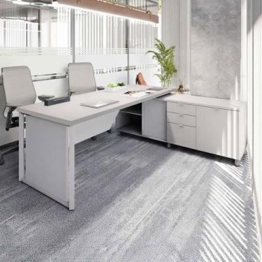 Imagem de Escrivaninha Mesa Escritório Diretor em L 180cm com Armário Lateral e 