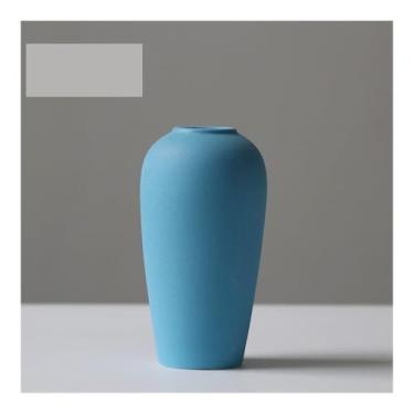 Imagem de Vaso de cerâmica estilo chinês arranjo de flores secas vaso de flores para casa sala de estar decoração de mesa ornamentos artesanais vasos de flores (B)