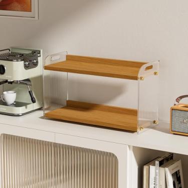 Imagem de DegMongee Coffee Matcha Station Organizador de 2 camadas de acrílico para bancadas de cozinha